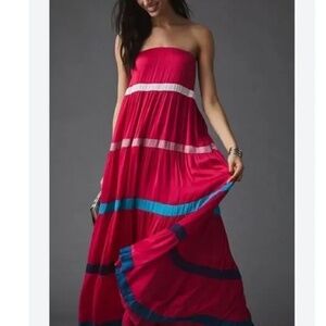 Anthropologie Samant Chauhan Strapless Colorblock Dress S